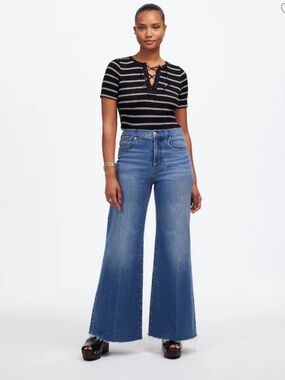 Madewell Curvy Flared Wide-Leg Crop Jeans - Excellent Condition - Size 29